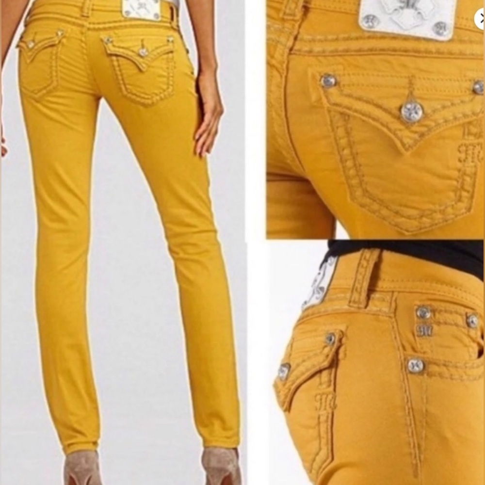 Miss Me Low Rise Skinny Jeans Mustard